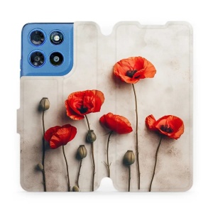 Flip pouzdro na mobil Motorola Moto G57 Power - Mobiwear VP42S, vlčí máky