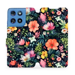 Flip pouzdro na mobil Motorola Moto G57 Power - Mobiwear VP48S, pestré kvítky