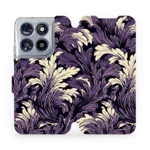 Flip pouzdro na mobil Motorola Moto G67 5G - Mobiwear VA46S, fialové rostliny