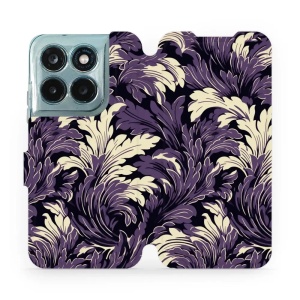 Flip pouzdro na mobil Motorola Moto G77 5G - Mobiwear VA46S, fialové rostliny