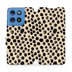 Flip pouzdro na mobil Motorola Moto G57 Power - Mobiwear VA50S, černé puntíky