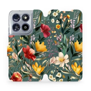 Flip pouzdro na mobil Motorola Moto G67 5G - Mobiwear VP71S, na zelené louce
