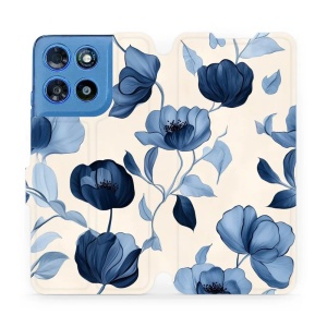 Flip pouzdro na mobil Motorola Moto G57 Power - Mobiwear VP73S, modrá krása květů