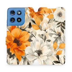 Flip pouzdro na mobil Motorola Moto G57 Power - Mobiwear VP75S, podzimní květy