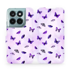 Flip pouzdro na mobil Motorola Moto G77 5G - Mobiwear VP76S, fialoví motýlci