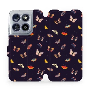 Flip pouzdro na mobil Motorola Moto G67 5G - Mobiwear VP78S, barevní motýlci