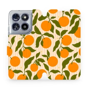 Flip pouzdro na mobil Motorola Moto G67 5G - Mobiwear VP82S, pomeranče