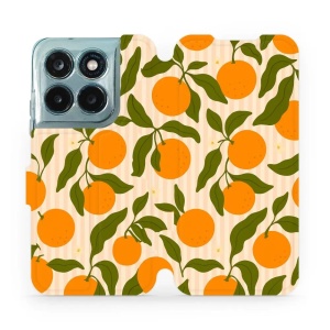 Flip pouzdro na mobil Motorola Moto G77 5G - Mobiwear VP82S, pomeranče