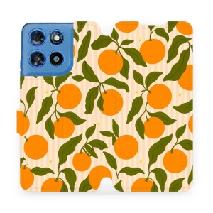 Flip pouzdro na mobil Motorola Moto G57 Power - Mobiwear VP82S, pomeranče