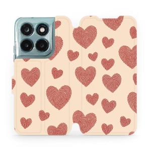 Flip pouzdro na mobil Motorola Moto G77 5G - Mobiwear VP93S, otisk srdce