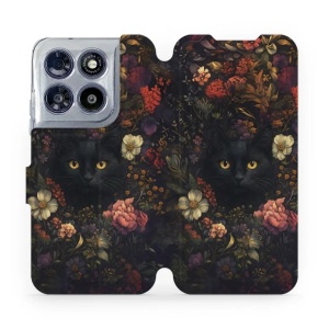 Flip pouzdro na mobil Motorola Moto G67 5G - Mobiwear V161S, temné kočky