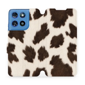 Flip pouzdro na mobil Motorola Moto G57 Power - Mobiwear V166S, hnědá strakatá