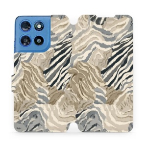 Flip pouzdro na mobil Motorola Moto G57 Power - Mobiwear V168S, pruhovaná malba