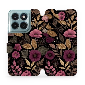 Flip pouzdro na mobil Motorola Moto G77 5G - Mobiwear V170S, fialová kvítka