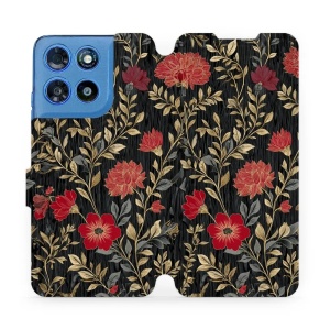 Flip pouzdro na mobil Motorola Moto G57 Power - Mobiwear V172S, červená kvítka