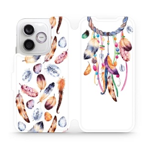 Flip pouzdro na mobil Honor 600 Lite - Mobiwear M003S, lapač a barevná pírka