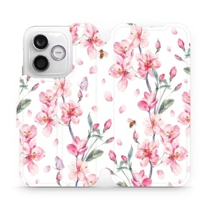 Flip pouzdro na mobil Honor 600 Lite - Mobiwear M124S, růžové květy