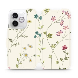 Flip pouzdro na mobil Honor 600 Lite - Mobiwear MD03S, tenké rostlinky s květy
