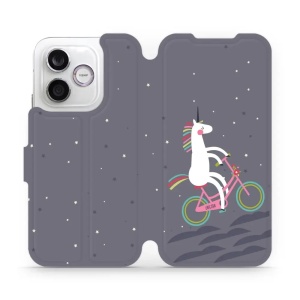 Flip pouzdro na mobil Honor 600 Lite - Mobiwear V024P, jednorožec na kole