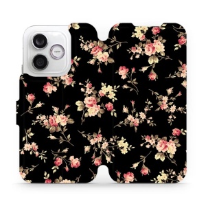 Flip pouzdro na mobil Honor 600 Lite - Mobiwear VD02S, květy na černé