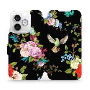 Flip pouzdro na mobil Honor 600 Lite - Mobiwear VD09S, ptáčci a květy