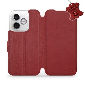 Kožené flip pouzdro na mobil Honor 600 Lite - Mobiwear - tmavě červené