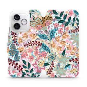 Flip pouzdro na mobil Honor 600 Lite - Mobiwear MX04S, spletité kvítky a listy