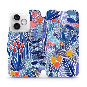 Flip pouzdro na mobil Honor 600 Lite - Mobiwear MP03P, modrá květena