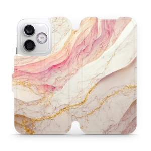 Flip pouzdro na mobil Honor 600 Lite - Mobiwear VP32S, růžový a zlatavý mramor