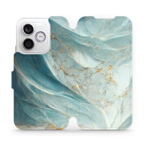 Flip pouzdro na mobil Honor 600 Lite - Mobiwear VP34S, zelenkavý a zlatavý mramor