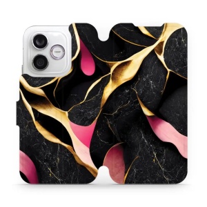 Flip pouzdro na mobil Honor 600 Lite - Mobiwear VP35S, černý a zlatavý mramor