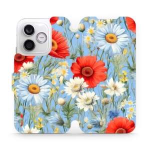 Flip pouzdro na mobil Honor 600 Lite - Mobiwear VP44S, červené a bílé květy