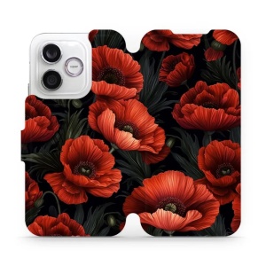 Flip pouzdro na mobil Honor 600 Lite - Mobiwear VP45S, temné červené květy