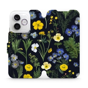 Flip pouzdro na mobil Honor 600 Lite - Mobiwear VP47S, kvítky v černé