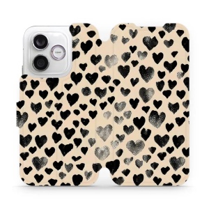 Flip pouzdro na mobil Honor 600 Lite - Mobiwear VA51S, černá srdíčka