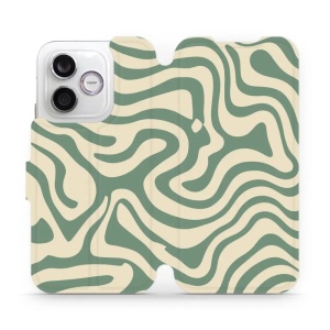 Flip pouzdro na mobil Honor 600 Lite - Mobiwear VA57S, zelené a béžové zkrouceniny