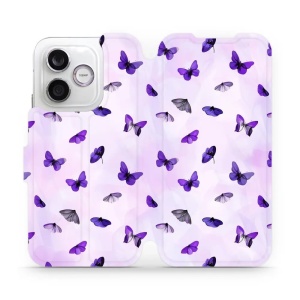 Flip pouzdro na mobil Honor 600 Lite - Mobiwear VP76S, fialoví motýlci