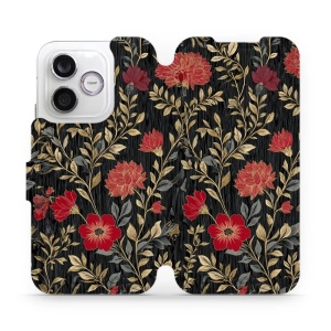 Flip pouzdro na mobil Honor 600 Lite - Mobiwear V172S, červená kvítka
