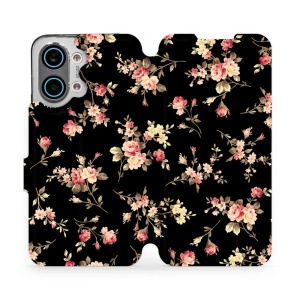 Flip pouzdro na mobil Xiaomi POCO X8 Pro Max - Mobiwear VD02S, květy na černé