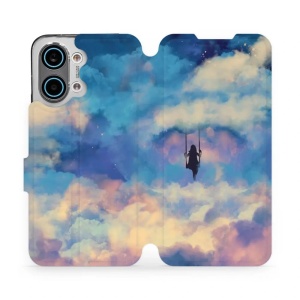 Flip pouzdro na mobil Xiaomi POCO X8 Pro Max - Mobiwear MR09S, dívka na houpačce v oblacích