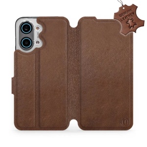 Kožené flip pouzdro na mobil Xiaomi POCO X8 Pro Max - Mobiwear - hnědé