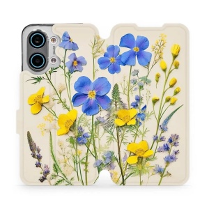 Flip pouzdro na mobil Xiaomi POCO X8 Pro Max - Mobiwear VP41S, modré a žluté kvítky