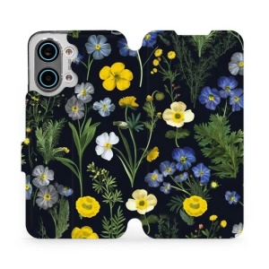 Flip pouzdro na mobil Xiaomi POCO X8 Pro Max - Mobiwear VP47S, kvítky v černé