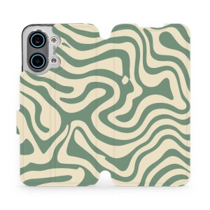 Flip pouzdro na mobil Xiaomi POCO X8 Pro Max - Mobiwear VA57S, zelené a béžové zkrouceniny