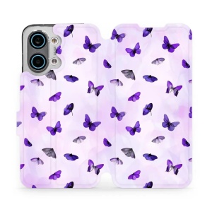 Flip pouzdro na mobil Xiaomi POCO X8 Pro Max - Mobiwear VP76S, fialoví motýlci