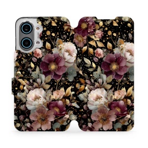 Flip pouzdro na mobil Xiaomi POCO X8 Pro Max - Mobiwear V169S, zlatavé kvítky