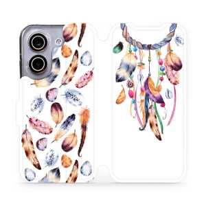 Flip pouzdro na mobil Xiaomi POCO X8 Pro - Mobiwear M003S, lapač a barevná pírka