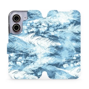 Flip pouzdro na mobil Xiaomi POCO X8 Pro - Mobiwear M058S, světle modrá horizontální pírka