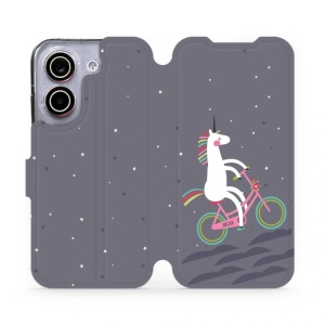 Flip pouzdro na mobil Xiaomi POCO X8 Pro - Mobiwear V024P, jednorožec na kole