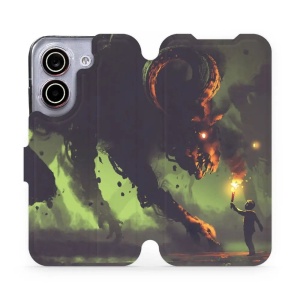 Flip pouzdro na mobil Xiaomi POCO X8 Pro - Mobiwear VA08P, příšera a kluk s pochodní